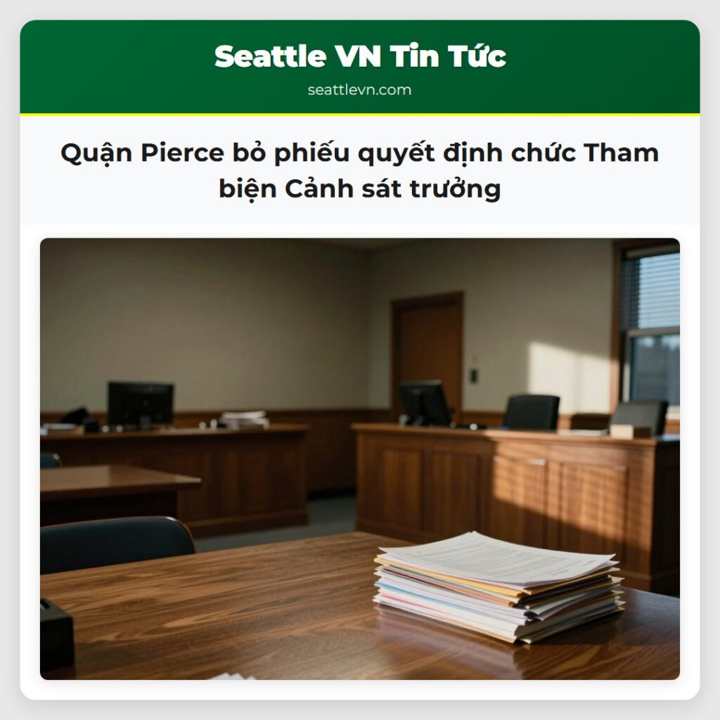 Quận Pierce bỏ phiếu quyết định chức Tham biện