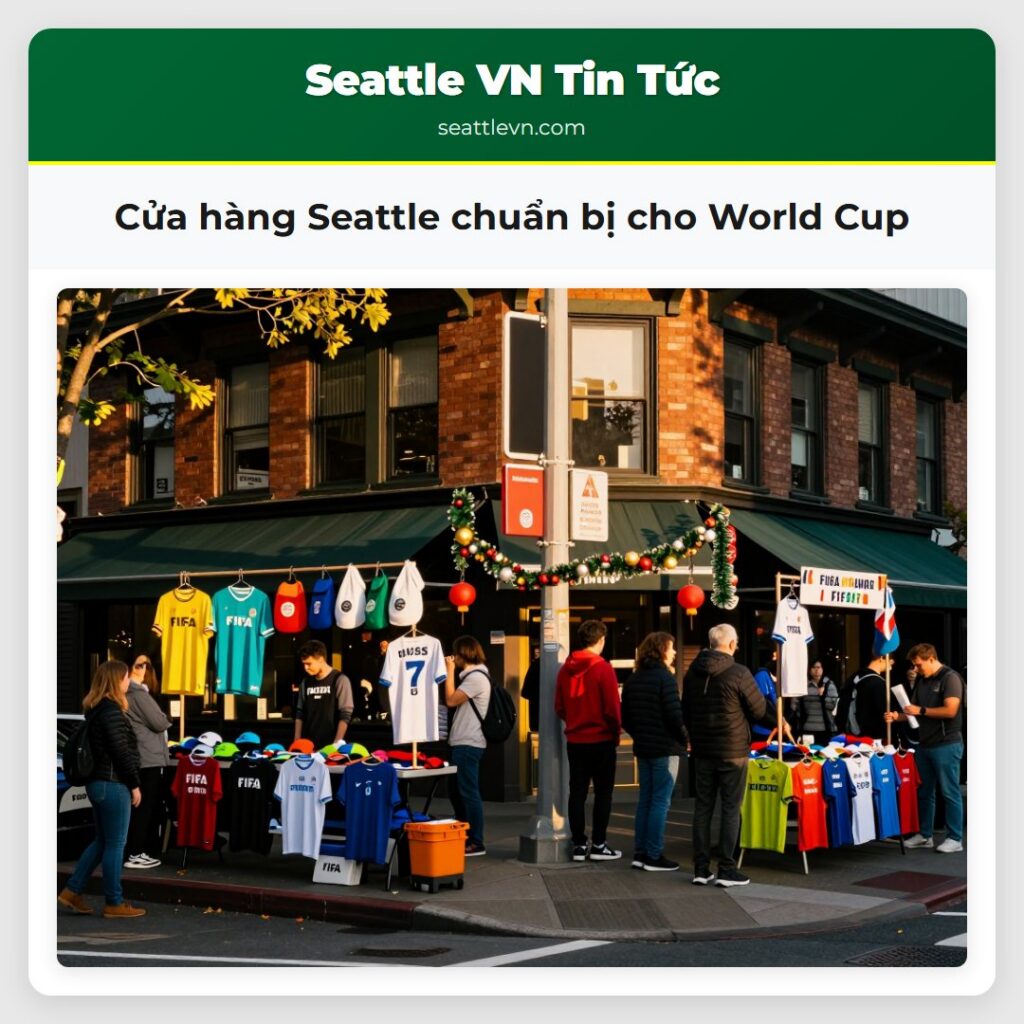 Cửa hàng Seattle chuẩn bị cho World Cup
