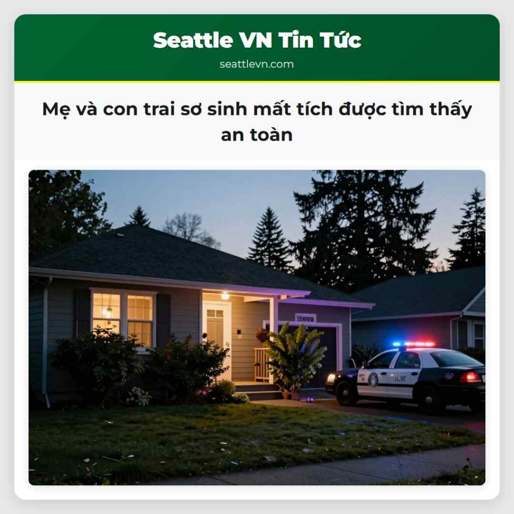 Mẹ và con trai sơ sinh mất tích được tìm thấy an