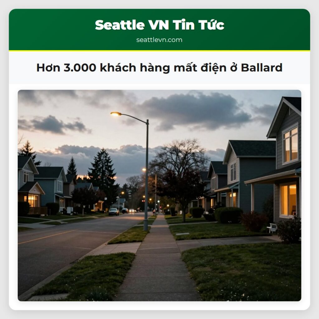 Hơn 3.000 khách hàng mất điện ở Ballard