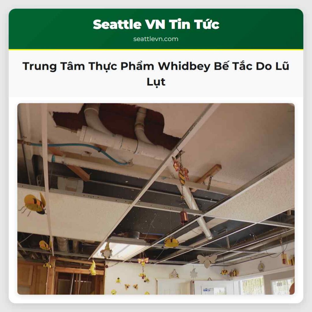 Trung Tâm Thực Phẩm Whidbey Bế Tắc Do Lũ Lụt