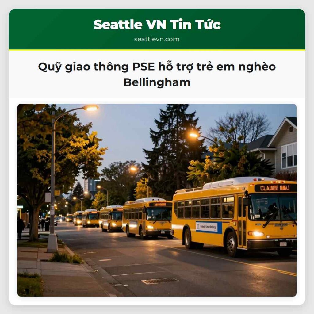 Quỹ giao thông PSE hỗ trợ trẻ em nghèo Bellingham
