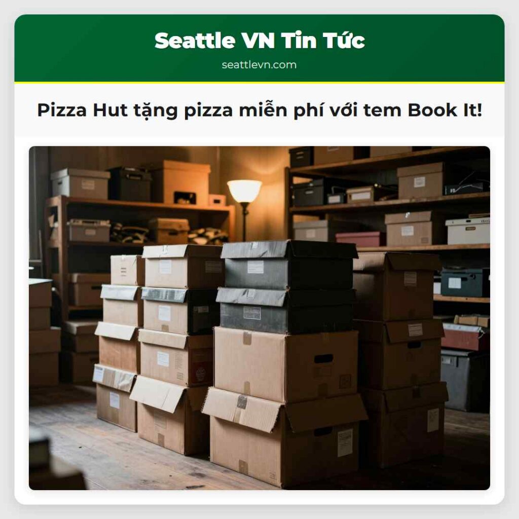 Pizza Hut tặng pizza miễn phí với tem Book It!