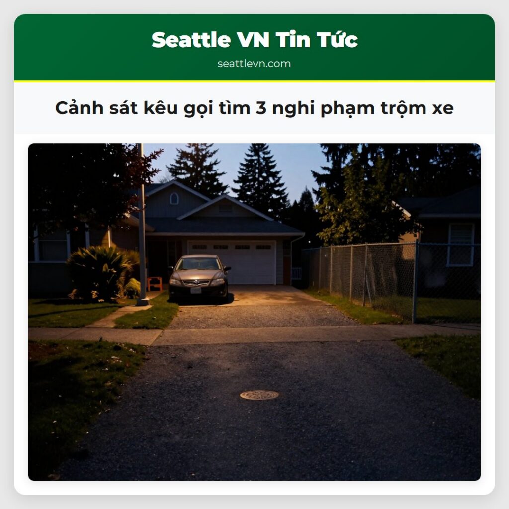 Cảnh sát kêu gọi tìm 3 nghi phạm trộm xe