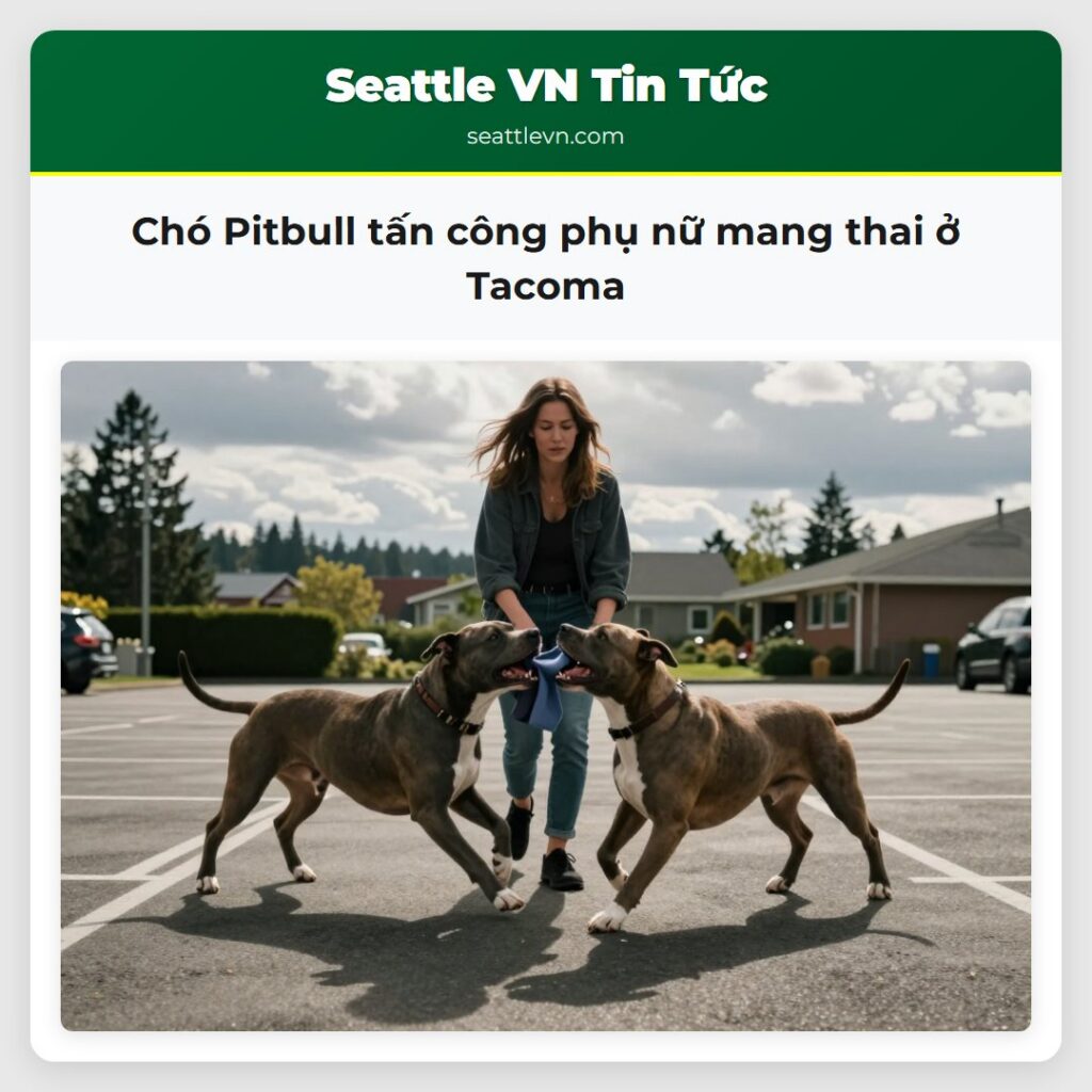Chó Pitbull tấn công phụ nữ mang thai ở Tacoma