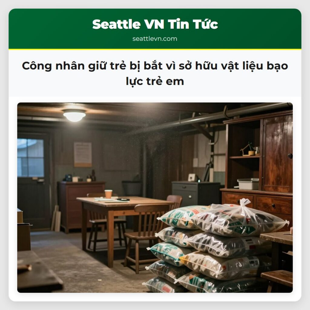 Công nhân giữ trẻ bị bắt vì sở hữu vật liệu bạo