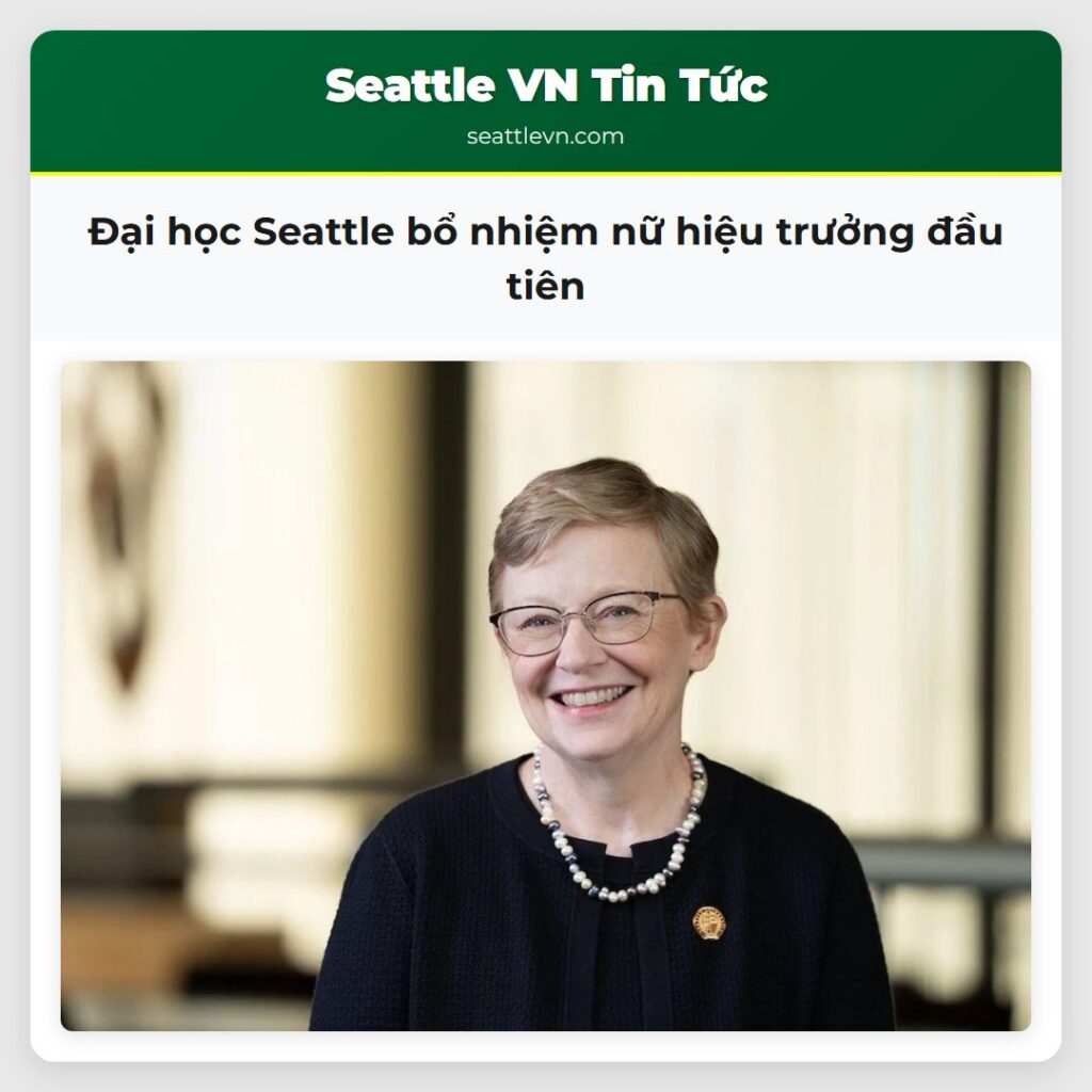 Đại học Seattle bổ nhiệm nữ hiệu trưởng đầu tiên