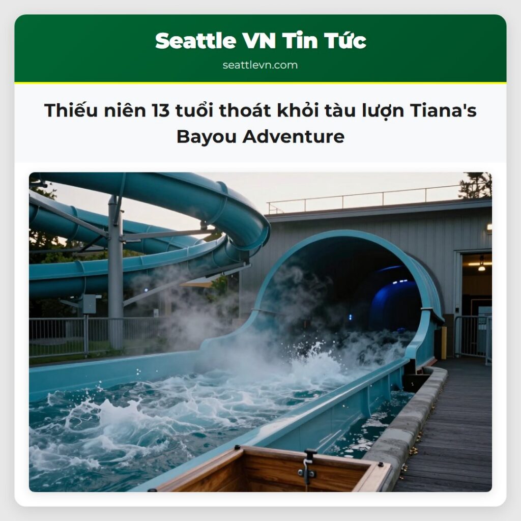 Thiếu niên 13 tuổi thoát khỏi tàu lượn Tiana's