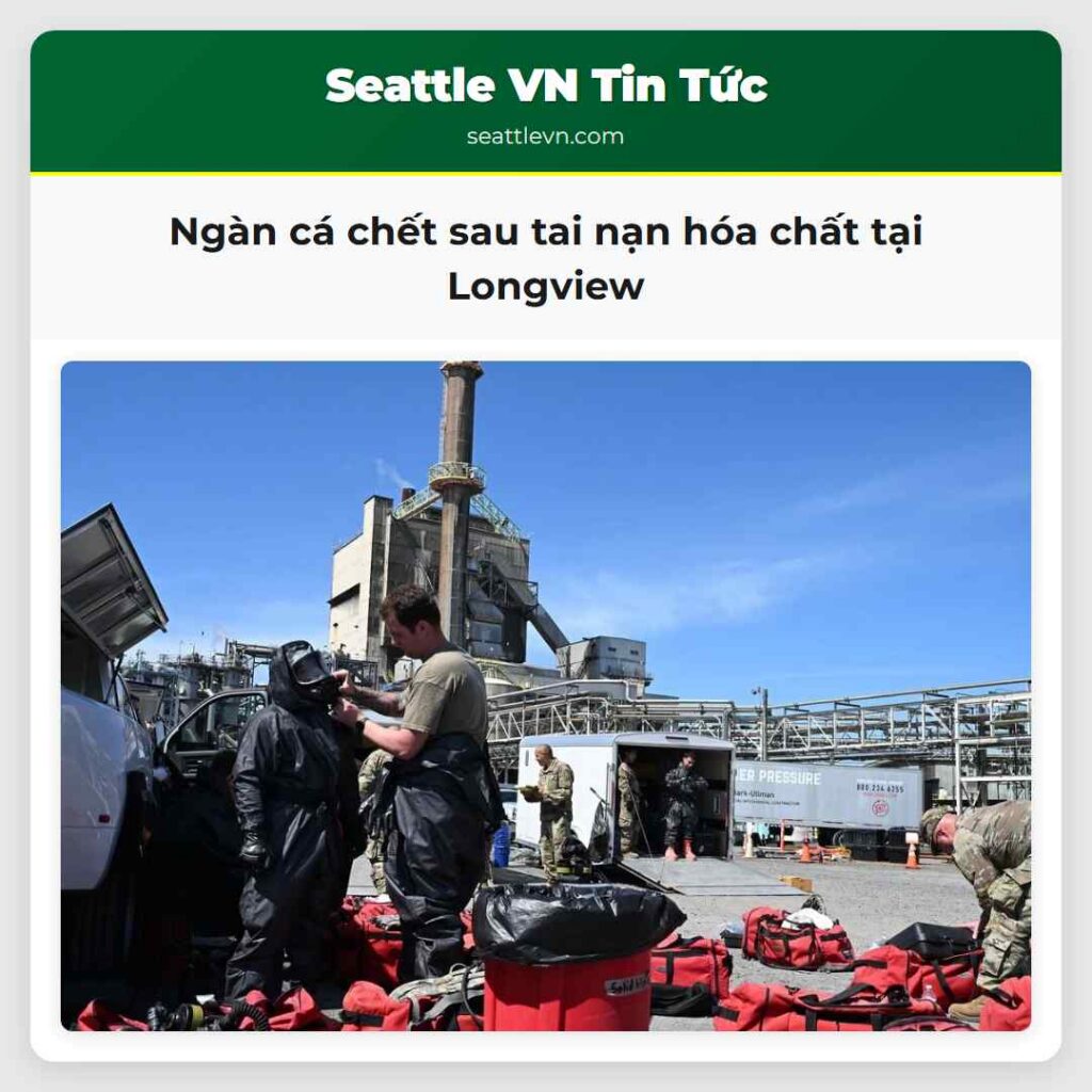 Ngàn cá chết sau tai nạn hóa chất tại Longview