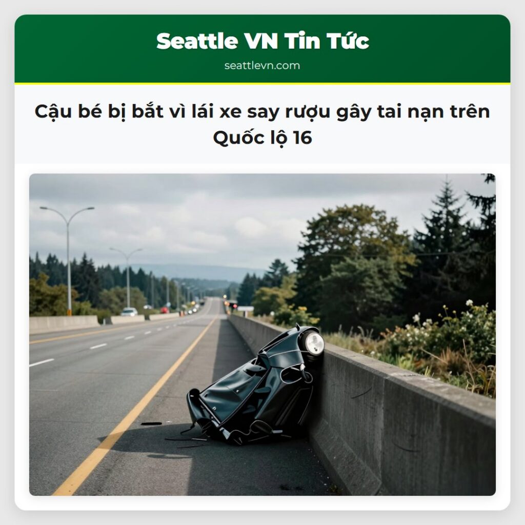 Cậu bé bị bắt vì lái xe say rượu gây tai nạn trên