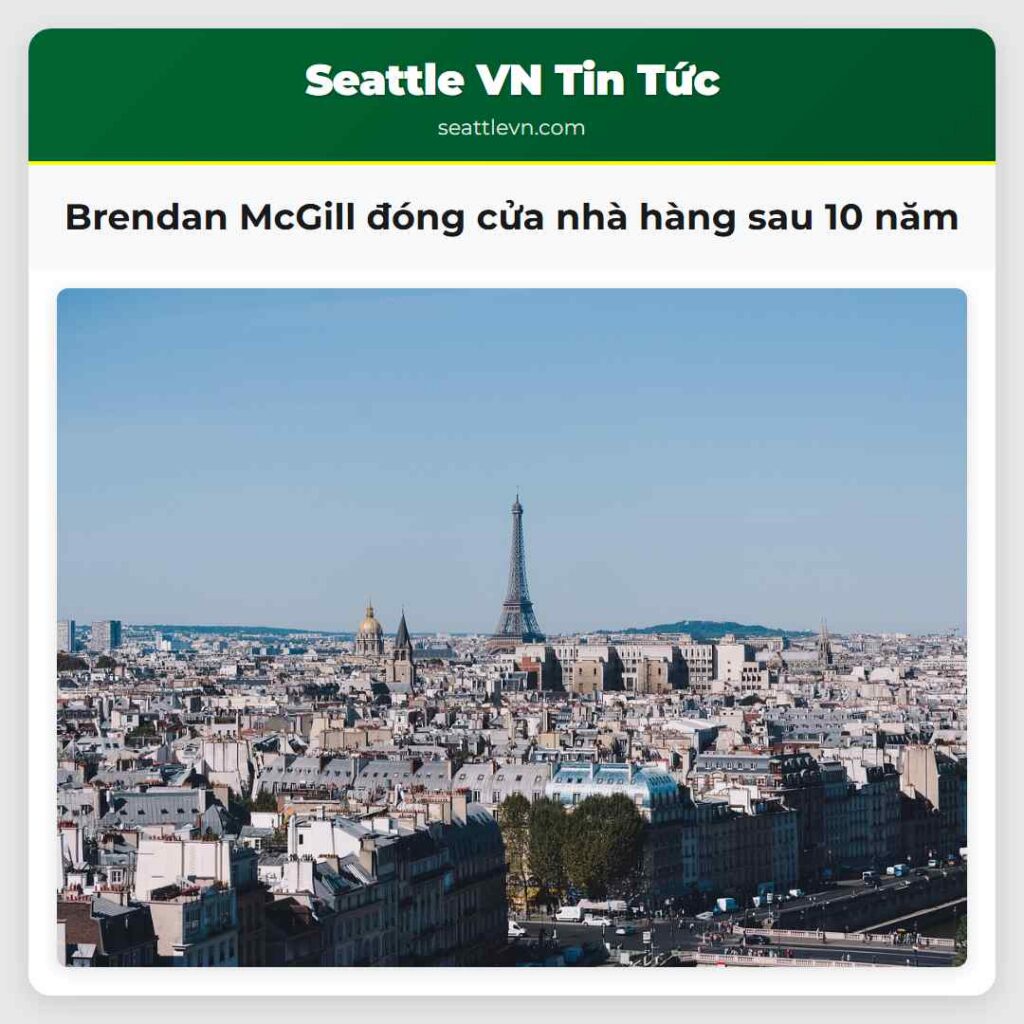 Brendan McGill đóng cửa nhà hàng sau 10 năm