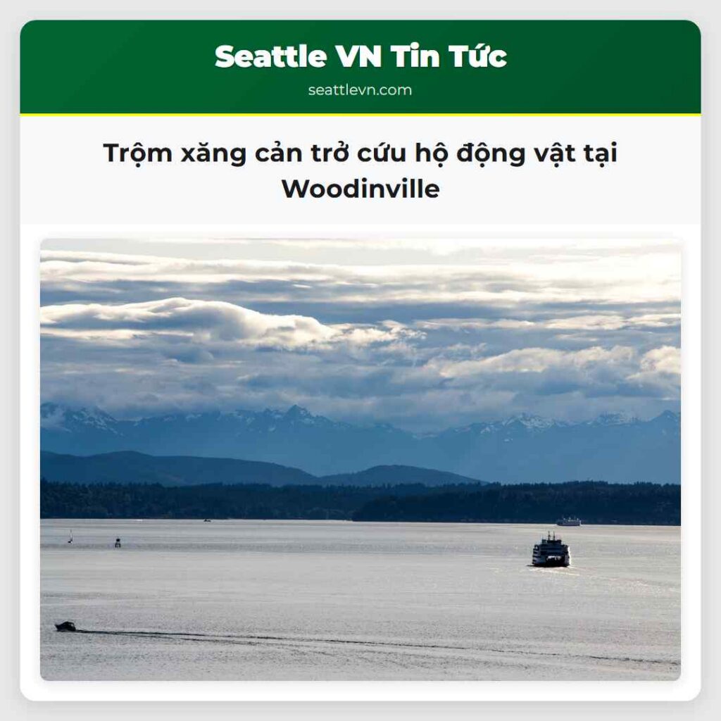 Trộm xăng cản trở cứu hộ động vật tại Woodinville