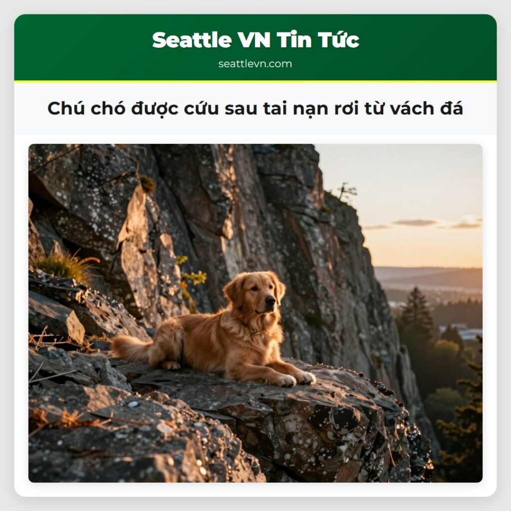 Chú chó được cứu sau tai nạn rơi từ vách đá