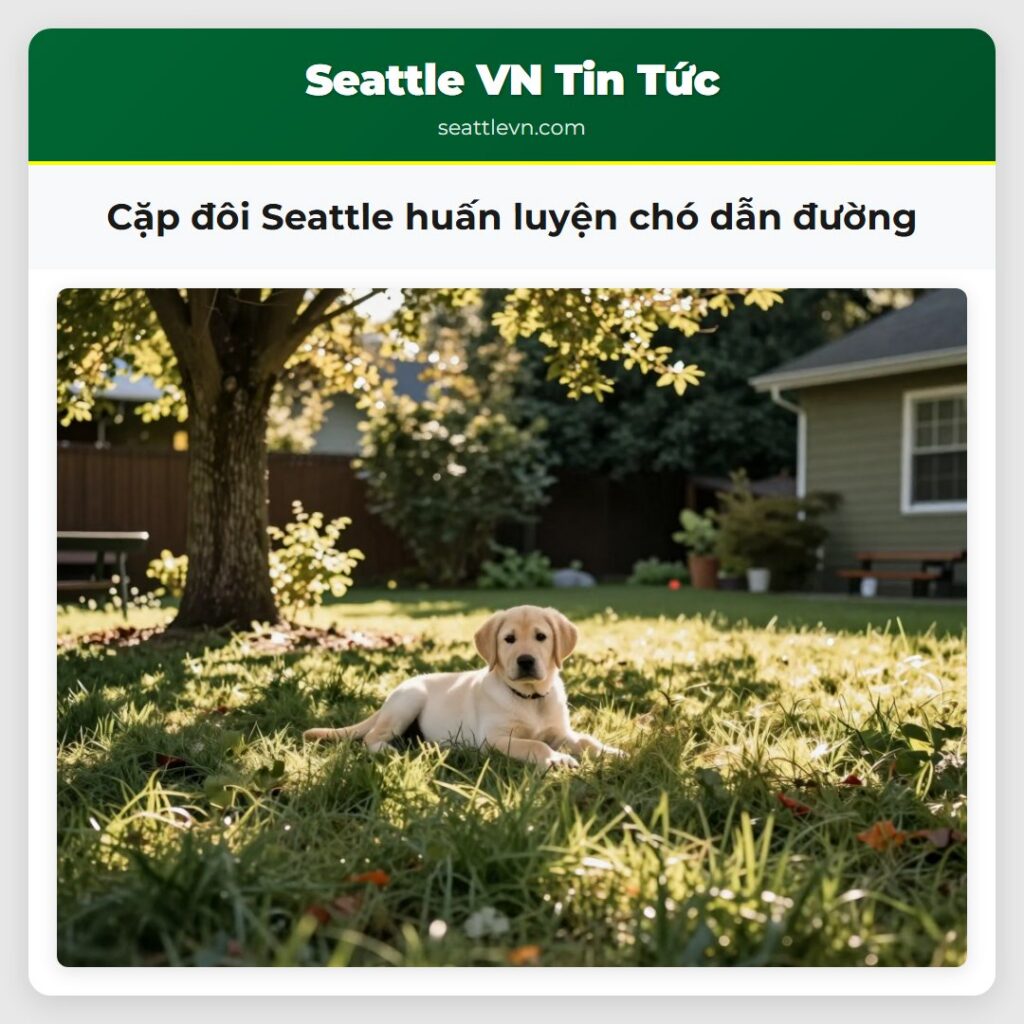 Cặp đôi Seattle huấn luyện chó dẫn đường
