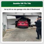 Xe tự lái va vào garage nhà dân ở Redmond
