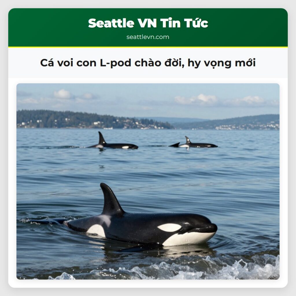 Cá voi con L-pod chào đời, hy vọng mới