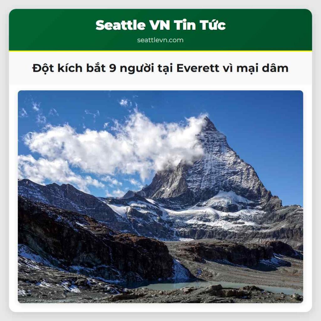 Đột kích bắt 9 người tại Everett vì mại dâm