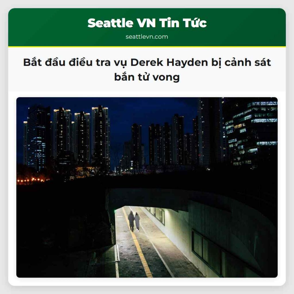 Bắt đầu điều tra vụ Derek Hayden bị cảnh sát bắn