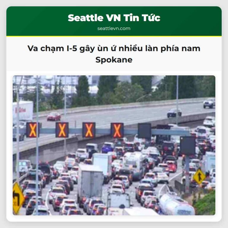 Va chạm I-5 gây ùn ứ nhiều làn phía nam Spokane