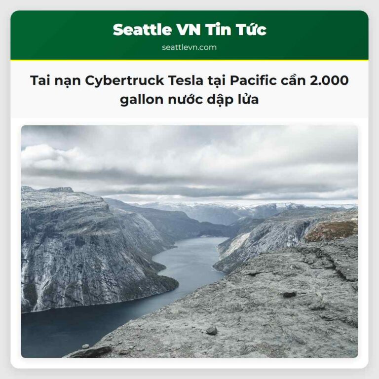 Tai nạn Cybertruck Tesla tại Pacific cần 2.000 gallon nước dập lửa