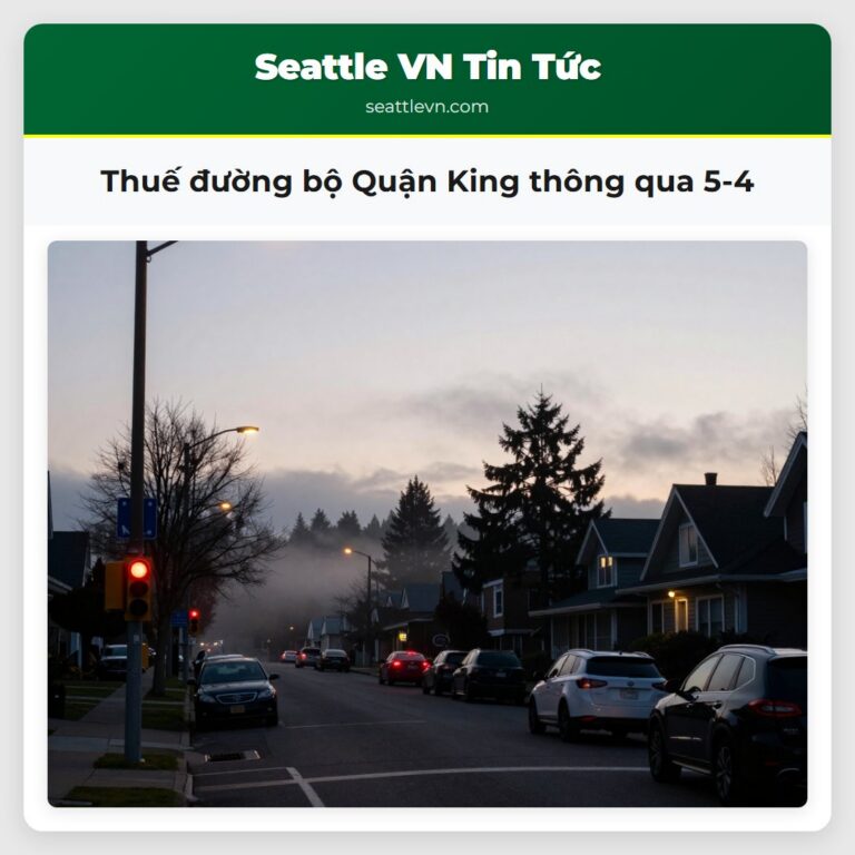 Thuế đường bộ Quận King thông qua 5-4