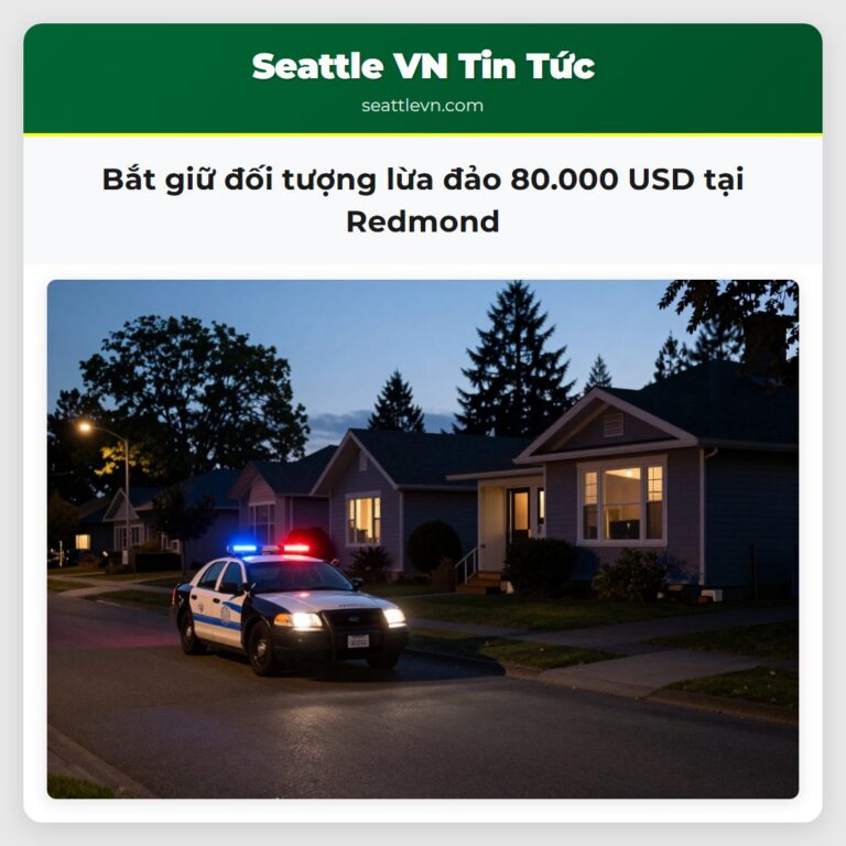 Bắt giữ đối tượng lừa đảo 80.000 USD tại Redmond