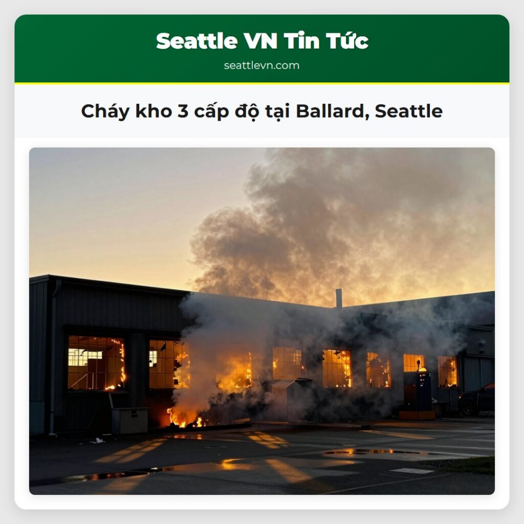 Cháy kho 3 cấp độ tại Ballard, Seattle