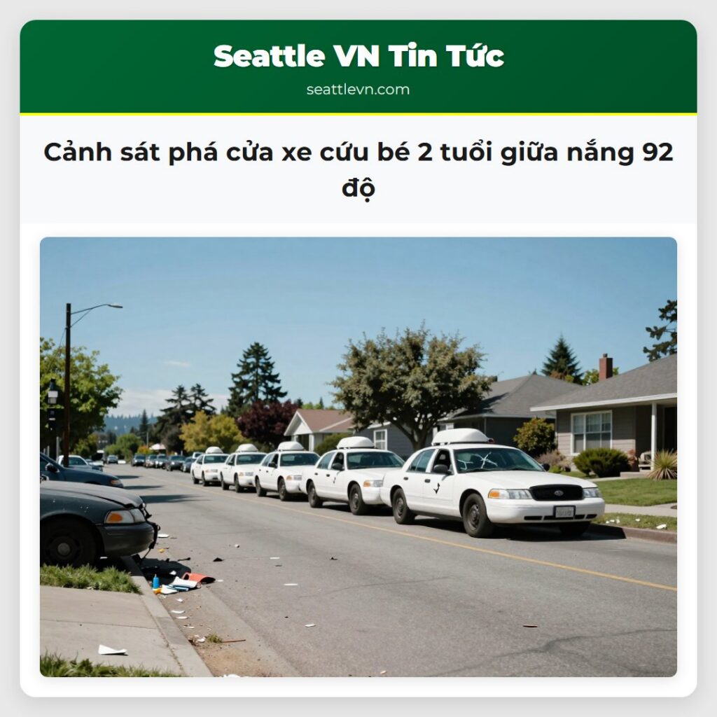 Cảnh sát phá cửa xe cứu bé 2 tuổi giữa nắng 92 độ
