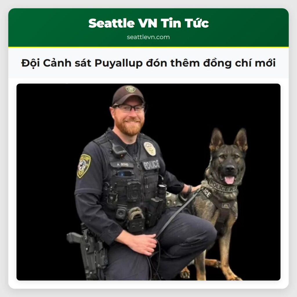 Đội Cảnh sát Puyallup đón thêm đồng chí mới