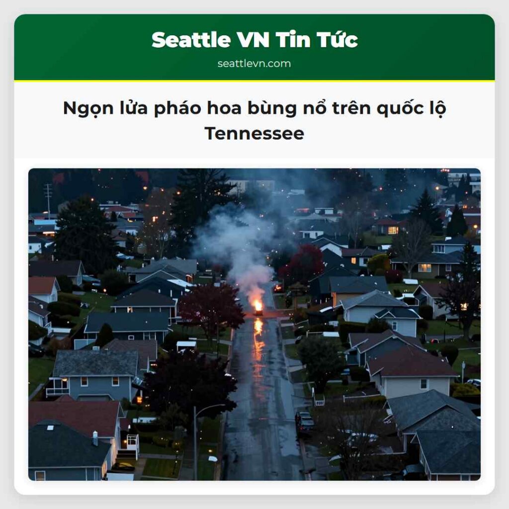 Ngọn lửa pháo hoa bùng nổ trên quốc lộ Tennessee