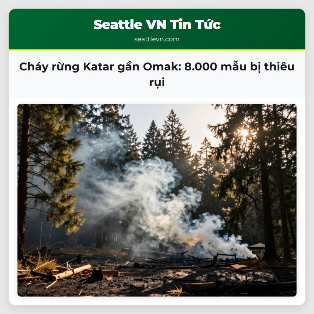 Cháy rừng Katar gần Omak: 8.000 mẫu bị thiêu rụi