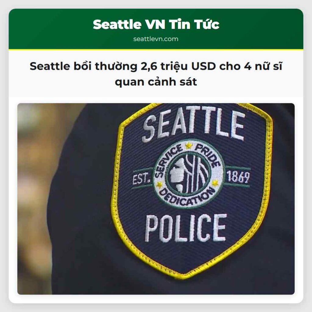 Seattle bồi thường 2,6 triệu USD cho 4 nữ sĩ quan