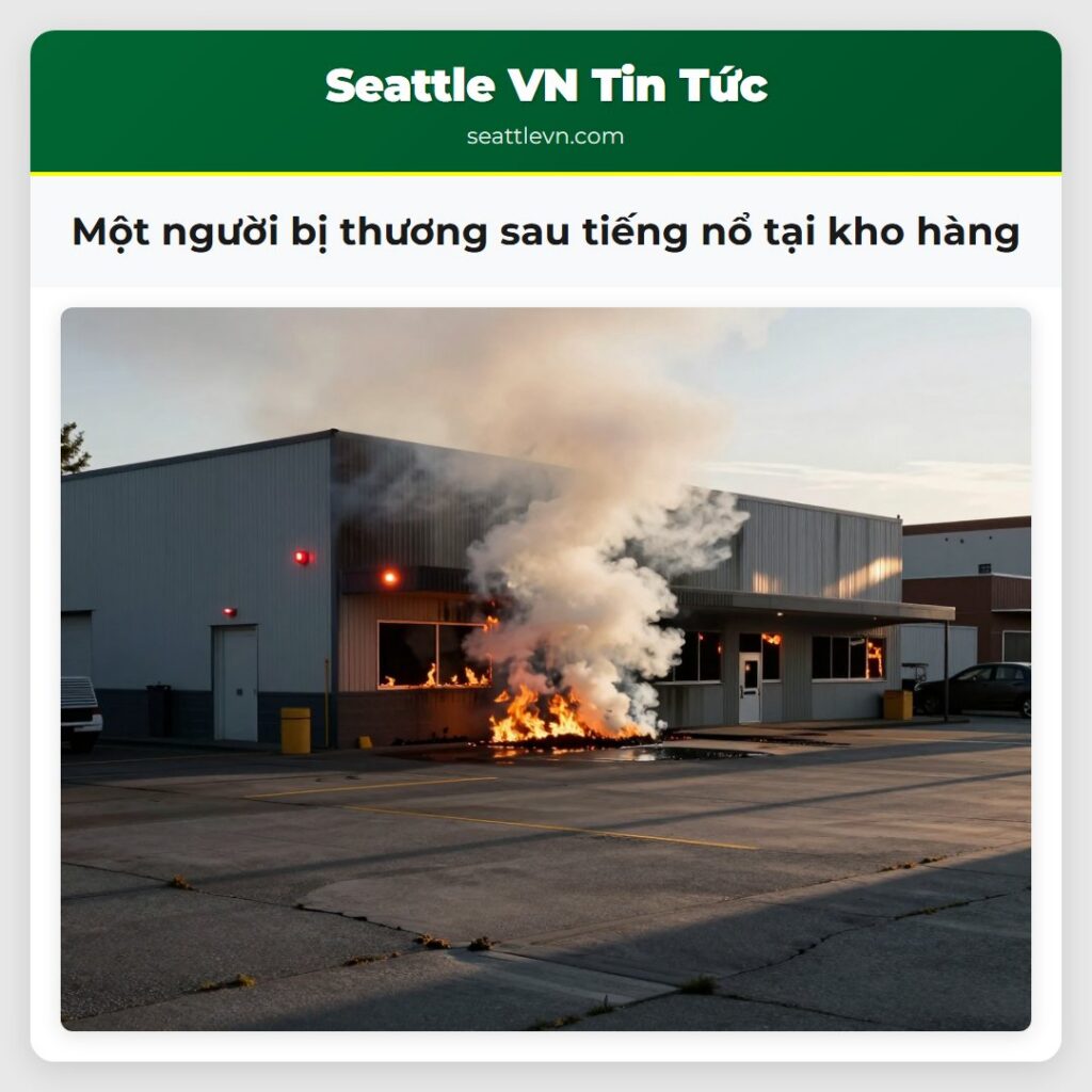 Một người bị thương sau tiếng nổ tại kho hàng