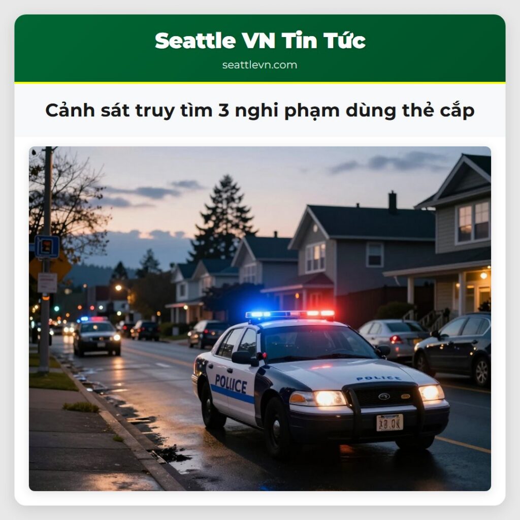 Cảnh sát truy tìm 3 nghi phạm dùng thẻ cắp