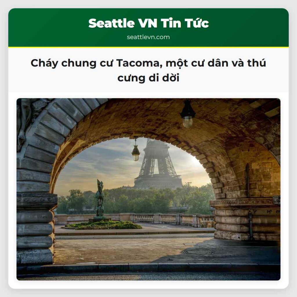 Cháy chung cư Tacoma, một cư dân và thú cưng di