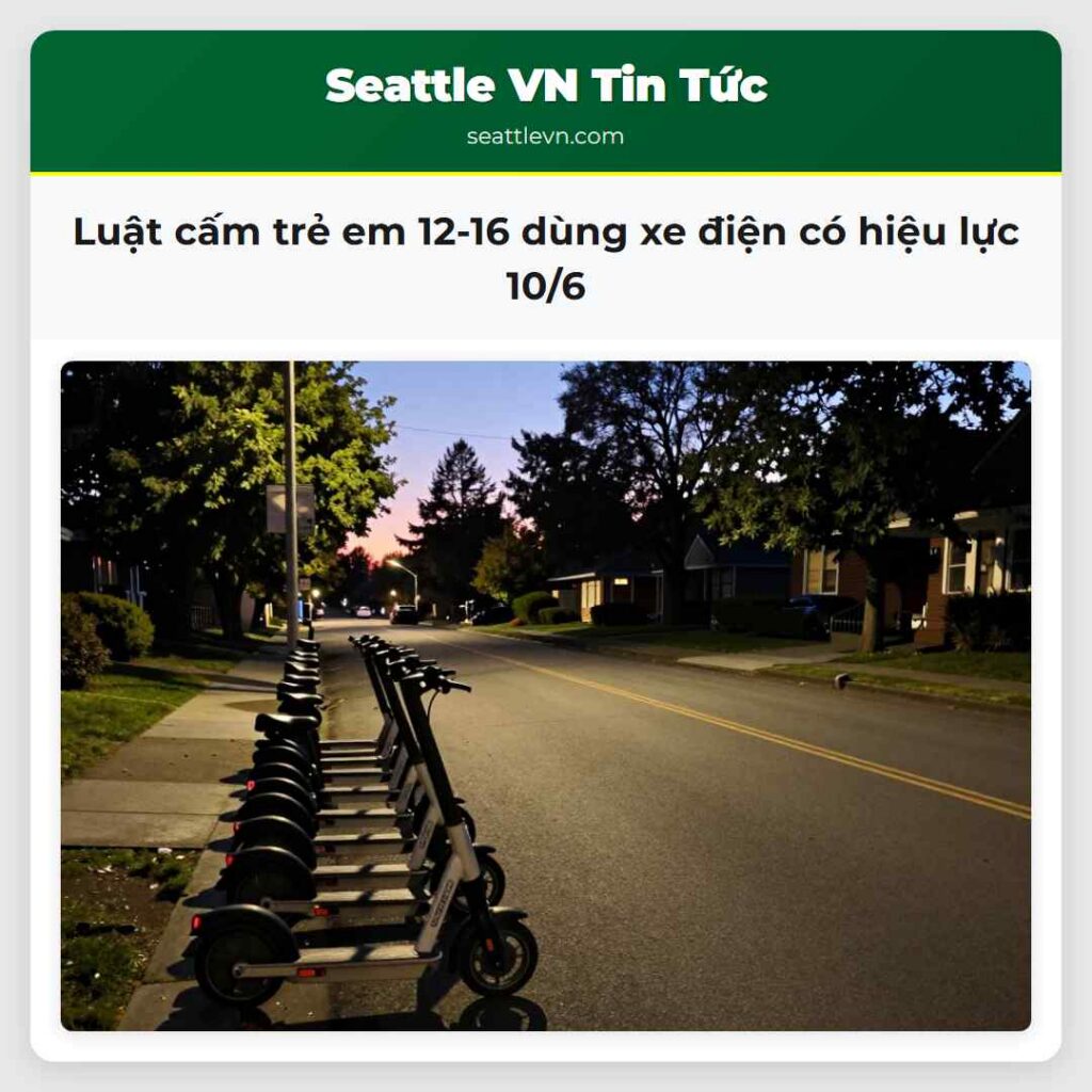 Luật cấm trẻ em 12-16 dùng xe điện có hiệu lực