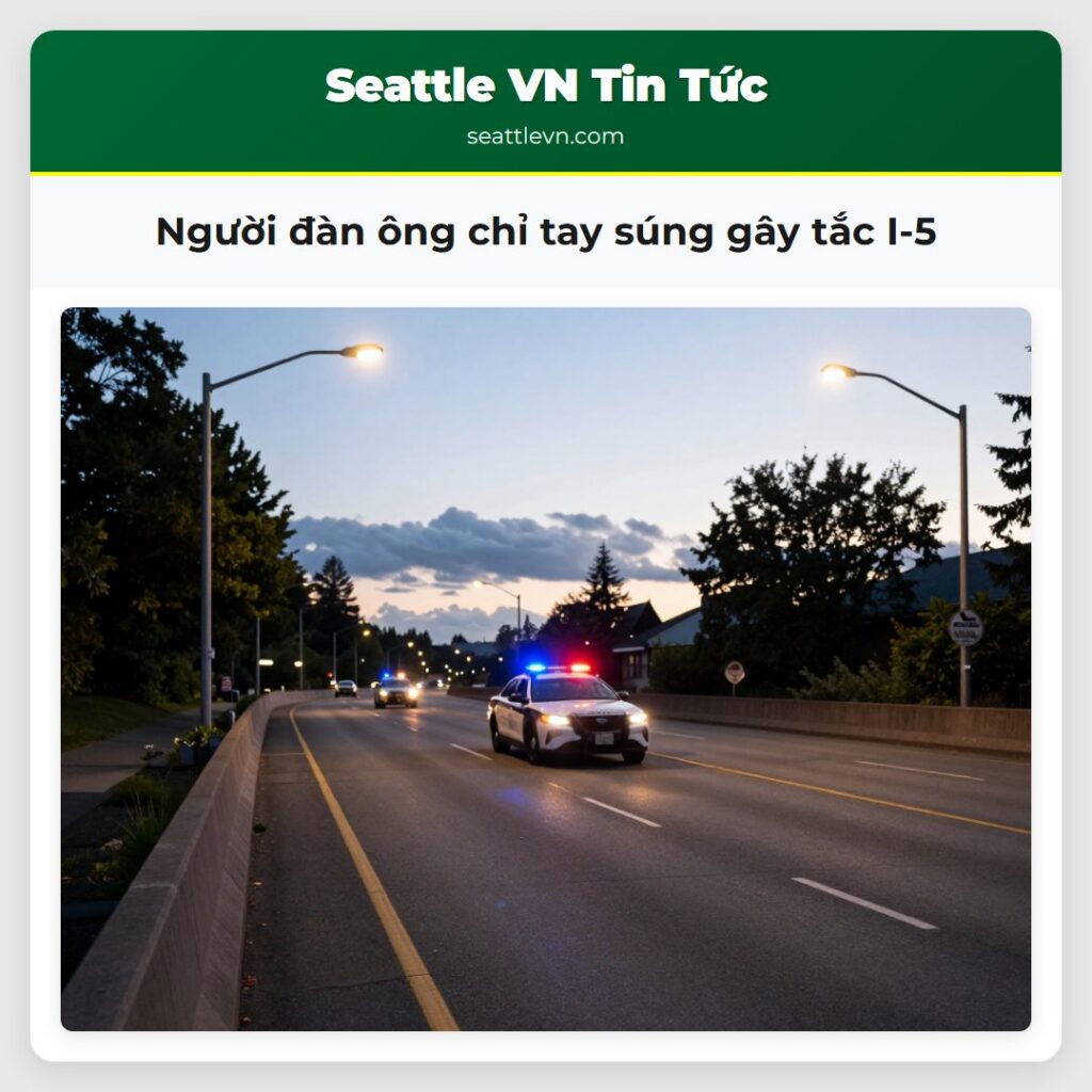 Người đàn ông chỉ tay súng gây tắc I-5