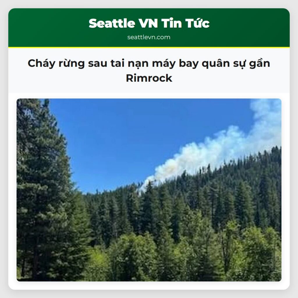 Cháy rừng sau tai nạn máy bay quân sự gần Rimrock