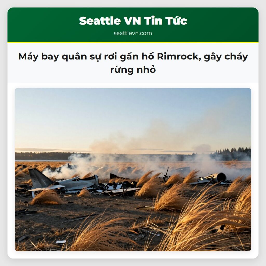 Máy bay quân sự rơi gần hồ Rimrock, gây cháy rừng