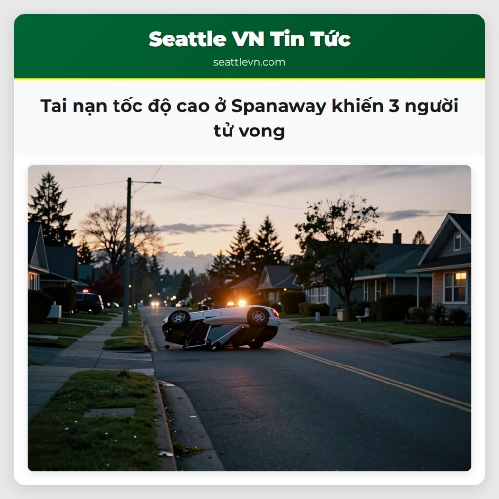 Tai nạn tốc độ cao ở Spanaway khiến 3 người tử