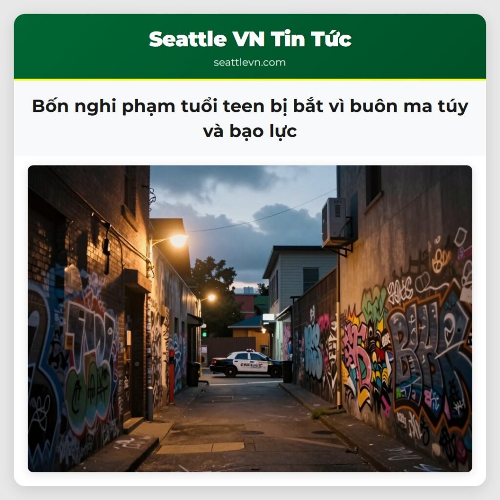 Bốn nghi phạm tuổi teen bị bắt vì buôn ma túy và