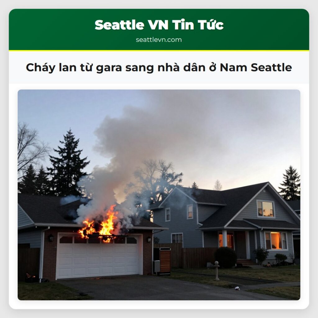Cháy lan từ gara sang nhà dân ở Nam Seattle