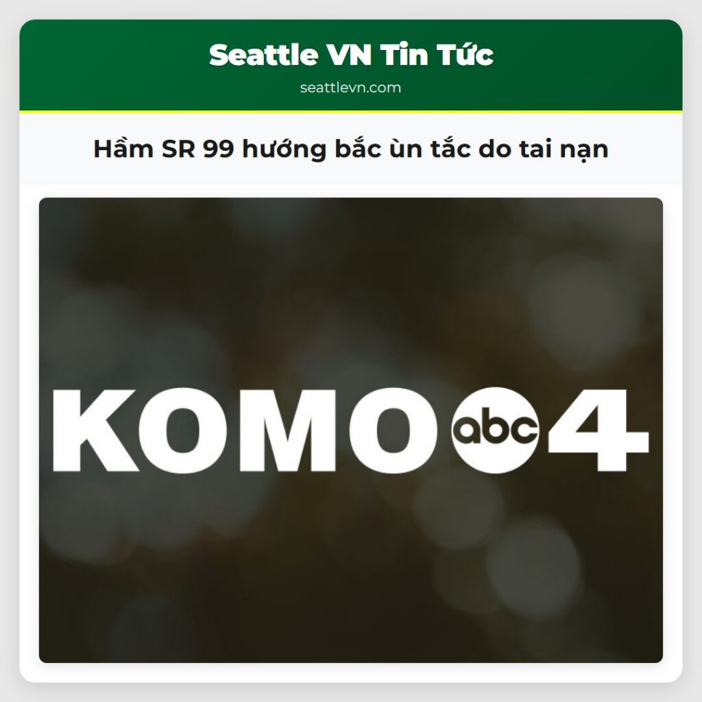Hầm SR 99 hướng bắc ùn tắc do tai nạn