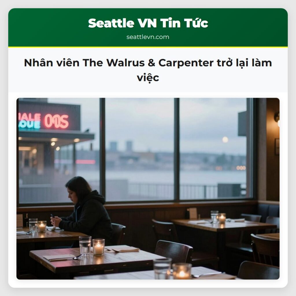 Nhân viên The Walrus & Carpenter trở lại làm việc