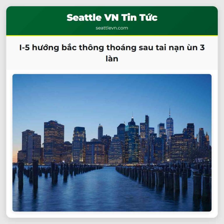 I-5 hướng bắc thông thoáng sau tai nạn ùn 3 làn