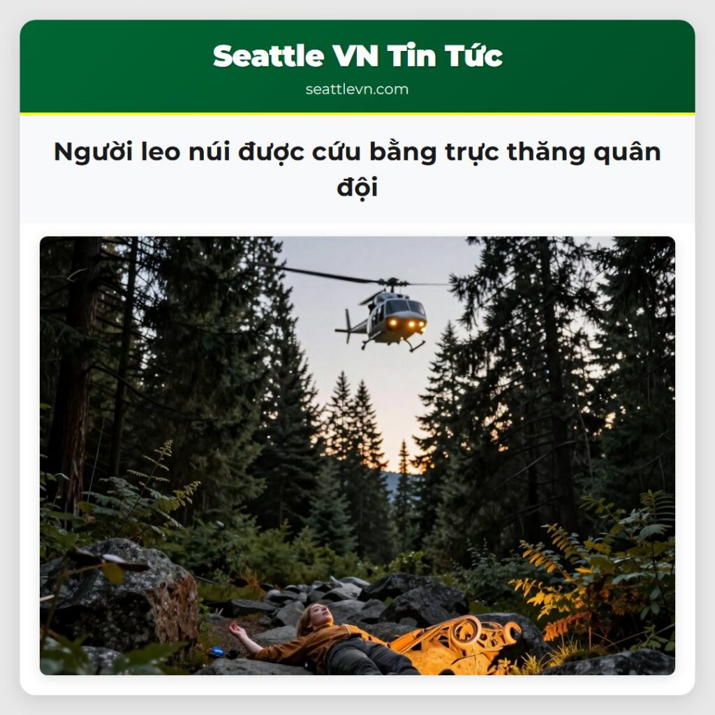 Người leo núi được cứu bằng trực thăng quân đội