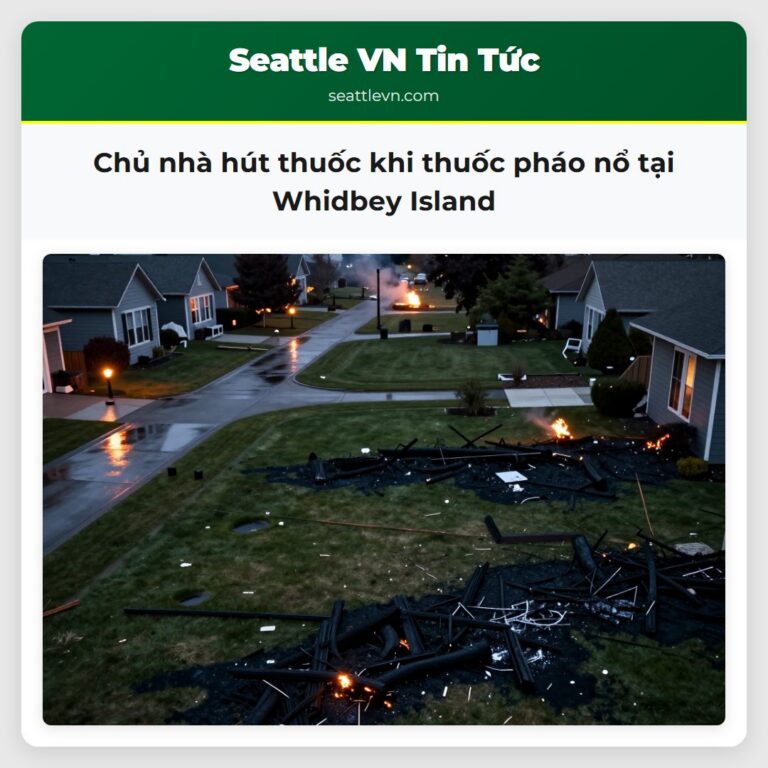 Chủ nhà hút thuốc khi thuốc pháo nổ tại Whidbey Island