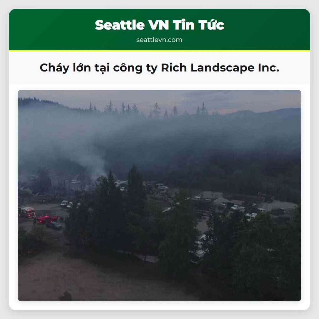 Cháy lớn tại công ty Rich Landscape Inc.