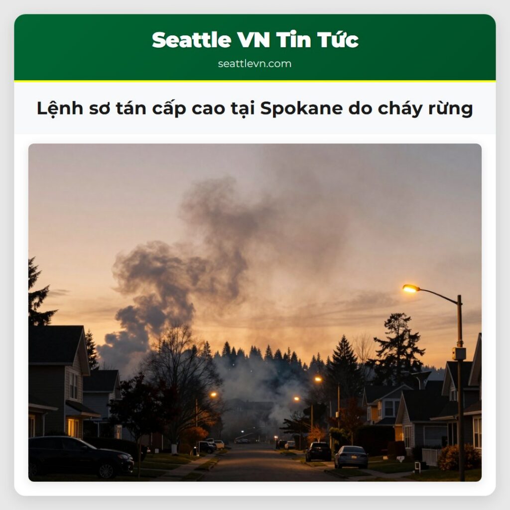 Lệnh sơ tán cấp cao tại Spokane do cháy rừng