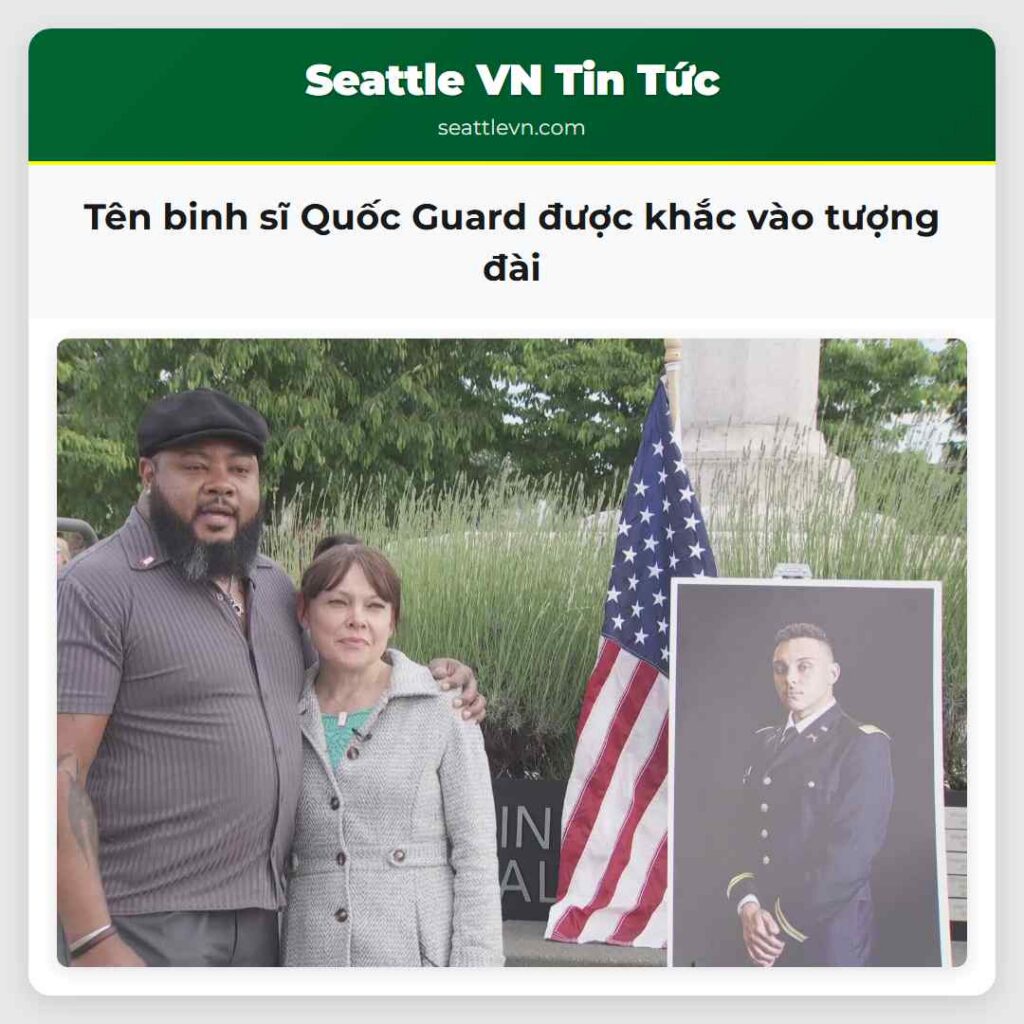 Tên binh sĩ Quốc Guard được khắc vào tượng đài